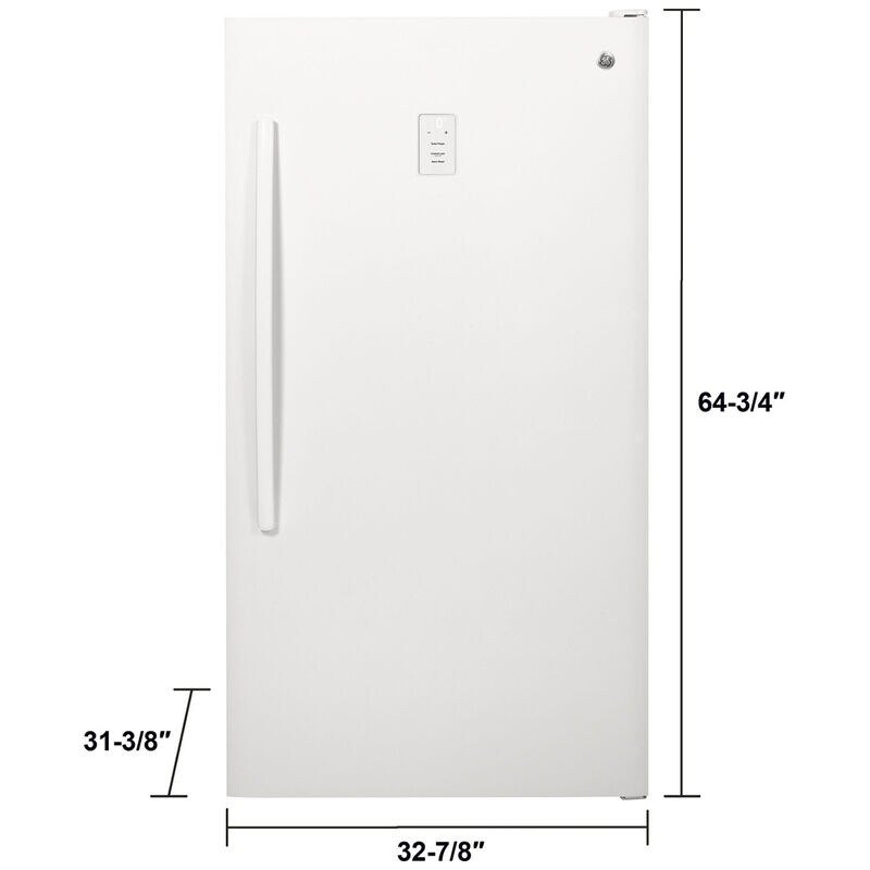 GE 33 in. 17.3 cu. ft. Garage-Ready Upright Freezer with Adjustable Shelves - White, , hires