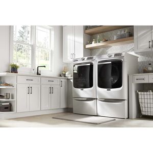 Maytag 27 in. 7.3 cu. ft. Smart Stackable Gas Dryer with Extra Power Button, Industry-Exclusive Extra Moisture Sensor, Sanitize & Steam Cycle - White, White, hires