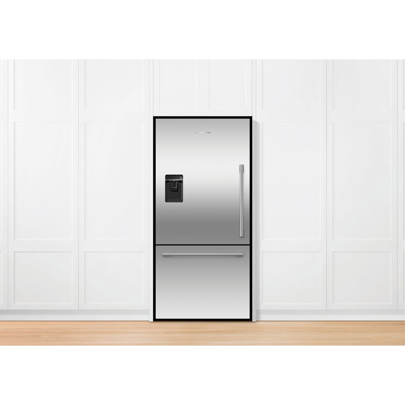 Fisher & Paykel Series 7 32 in. 17.1 cu. ft. Left-Hinged Counter Depth Bottom Freezer Refrigerator with External Water Dispenser - Stainless Steel, , hires