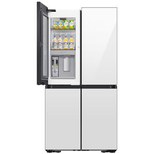 Samsung Bespoke 36 in. 28.6 cu. ft. Smart 4-Door Flex French Door Refrigerator with Beverage Center & Internal Water Dispenser - White Glass, White Glass, hires