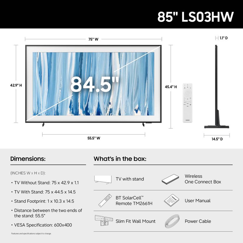 Samsung - 85" Class The Frame Pro Neo QLED 4K UHD Smart Tizen TV, , hires