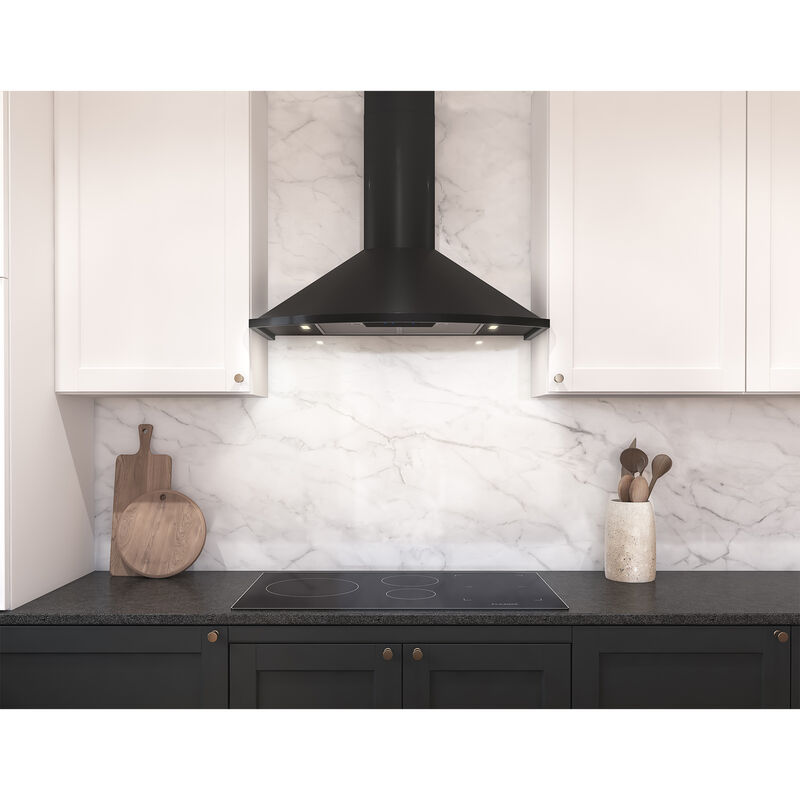 Zephyr 30 in. Convertible Chimney Style Range Hood with 600 CFM, 5 Fan Speeds & 2 LED Lights - Black, , hires