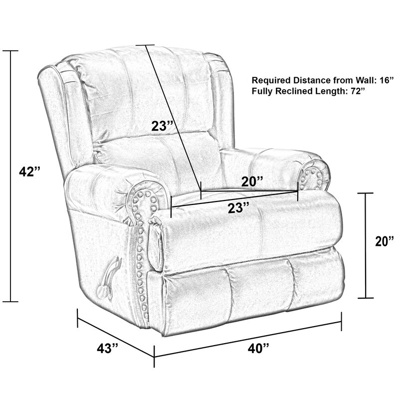 Catnapper Duncan Manual Glider Recliner - Walnut, Walnut, hires