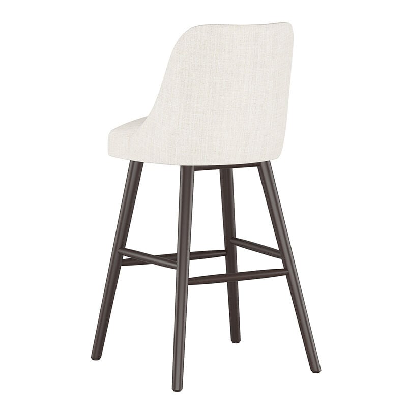 Skyline Furniture Modern Mid Century Bar Stool in Linen Fabric - Talc, Talc, hires