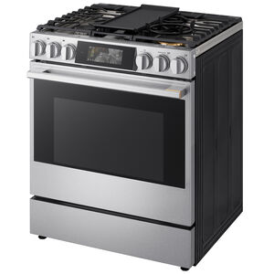LG Signature 30 in. 6.3 cu. ft. Smart Air-Fry True European Convection Slide-in Gas Range with 5 Sealed Burners & Griddle - PrintProof Stainless Steel, , hires