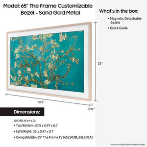 Samsung 65" The Frame Customizable Bezel - Sand Gold, , hires