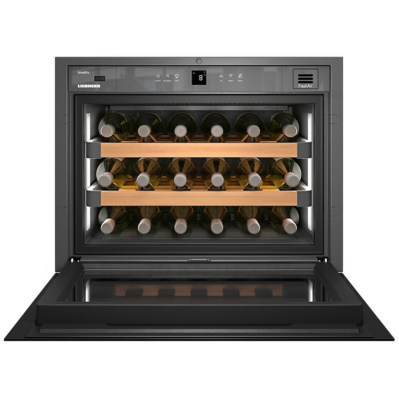 Liebherr 24 in. Undercounter Wine Cooler with Wood Racks, Single Temperature Zone & 18 Bottle Capacity - Black, , hires