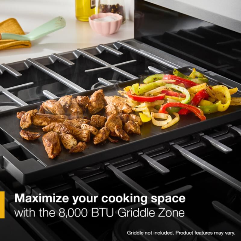 Whirlpool 30 in. 5.0 cu. ft. Air-Fry Standard Convection Gas Range with 5 Sealed Burners - Black, , hires