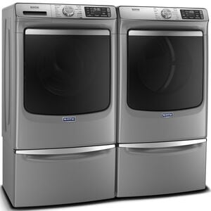 Maytag 27 in. 7.3 cu. ft. Smart Stackable Electric Dryer with Extra Power Button, Industry-Exclusive Extra Moisture Sensor, Sanitize & Steam Cycle - Metallic Slate, Metallic Slate, hires