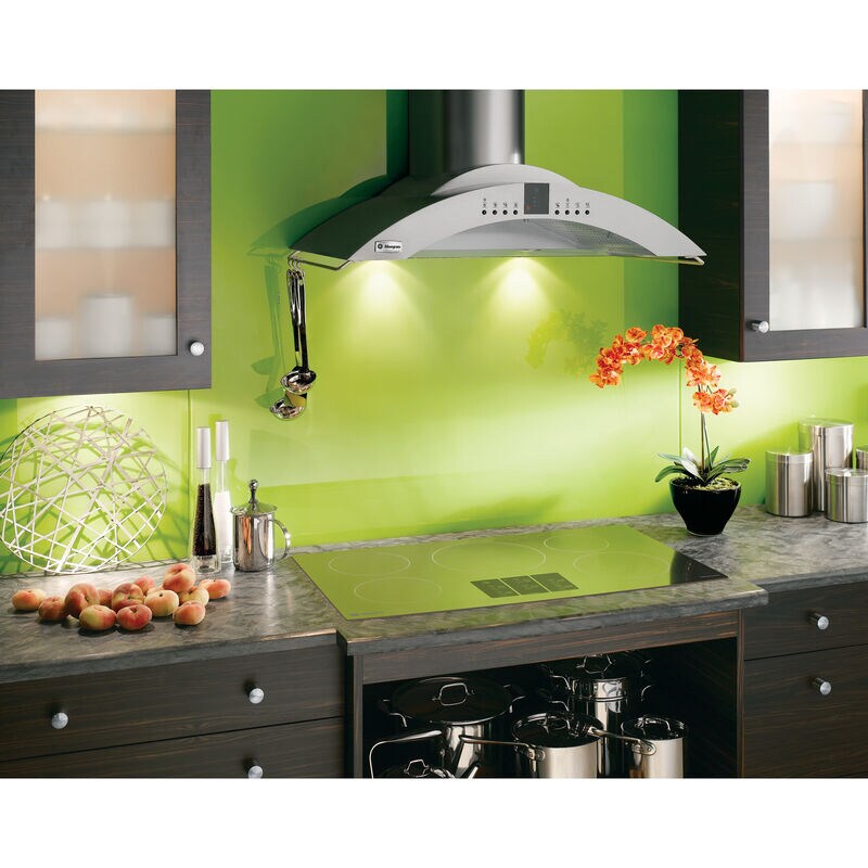 Monogram 36 in. Convertible Chimney Style Range Hood with 350 CFM, 4 Fan Speeds & 4 Halogen Lights - Stainless Steel, , hires