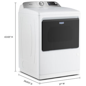 Maytag Pet Pro 27 in. 7.4 cu. ft. Smart Electric Dryer with Sensor Dry, Sanitize & Steam Cycle - White, White, hires