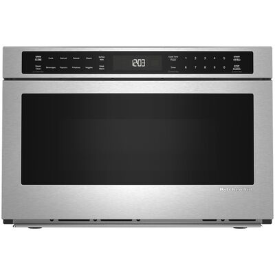KitchenAid 24 in. 1.3 cu. ft. 950W Drawer Microwave with Sensor Cooking - Stainless Steel with PrintShield Finish | KMBD524TPS