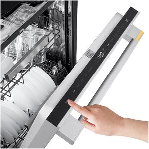 LG SIGNATURE 24 in. Top Control Flush-Mount Smart Dishwasher with 39 dBA Sound Level, 3rd-Rack & Dynamic Heat Dry with AOD - PrintProof Stainless Steel, , hires