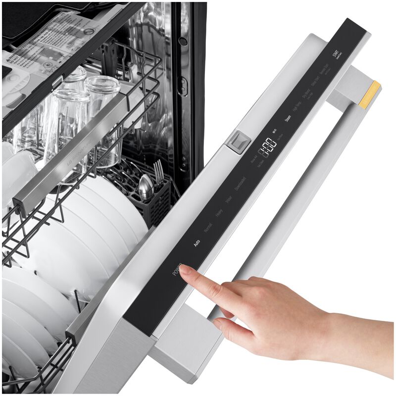 LG SIGNATURE 24 in. Top Control Flush-Mount Smart Dishwasher with 39 dBA Sound Level, 3rd-Rack & Dynamic Heat Dry with AOD - PrintProof Stainless Steel, , hires