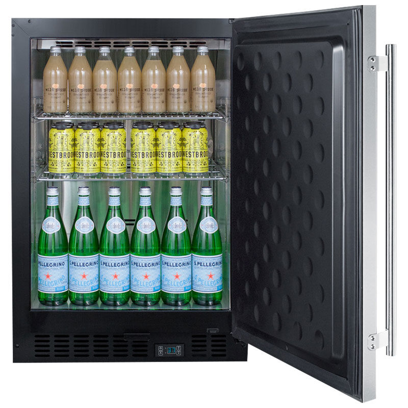 Summit 24 in. Built-In/Freestanding 5.0 cu. ft. Compact Beverage Center with Adjustable Shelves & Digital Control - Stainless Steel, , hires