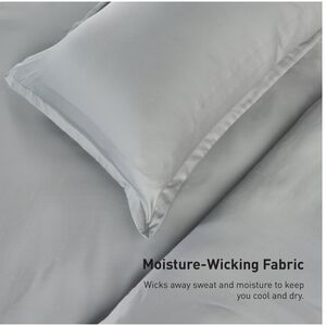 BEDGEAR Performance Duvet & 2pc Sham Set, Solid, Light Gray, Queen, , hires