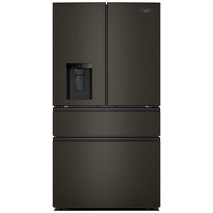 Whirlpool 36 in. 28.9 cu. ft. 4-Door French Door Refrigerator with Ice & Water Dispenser - Black Stainless Steel with PrintShield Finish, Black Stainless Steel with PrintShield Finish, hires