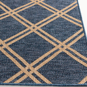 Natco Santorini Collection Outdoor Area Rug Minot 7'10"x9'10" - Cobalt/Natural, , hires