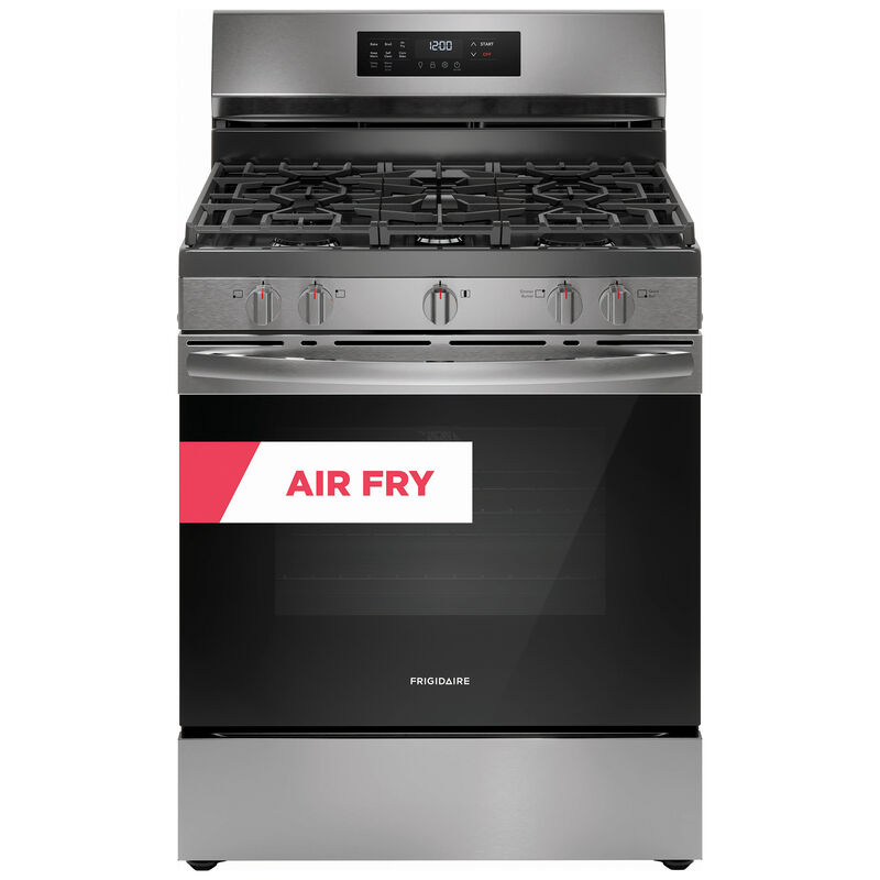 Frigidaire 30 in. 5.1 cu. ft. Air Fry Standard Convection Gas Range with 5 Sealed Burners - Stainless Steel, , hires
