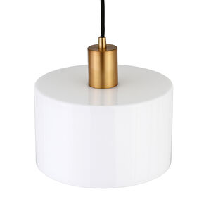 Hudson & Canal Henri 10 in. Pendant with White Milk Glass - Brass, , hires