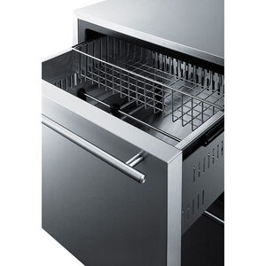 Summit 24 in. 4.2 cu. ft. Built-in Frost Free Double Freezer Drawers - Stainless Steel/Panel Ready, , hires