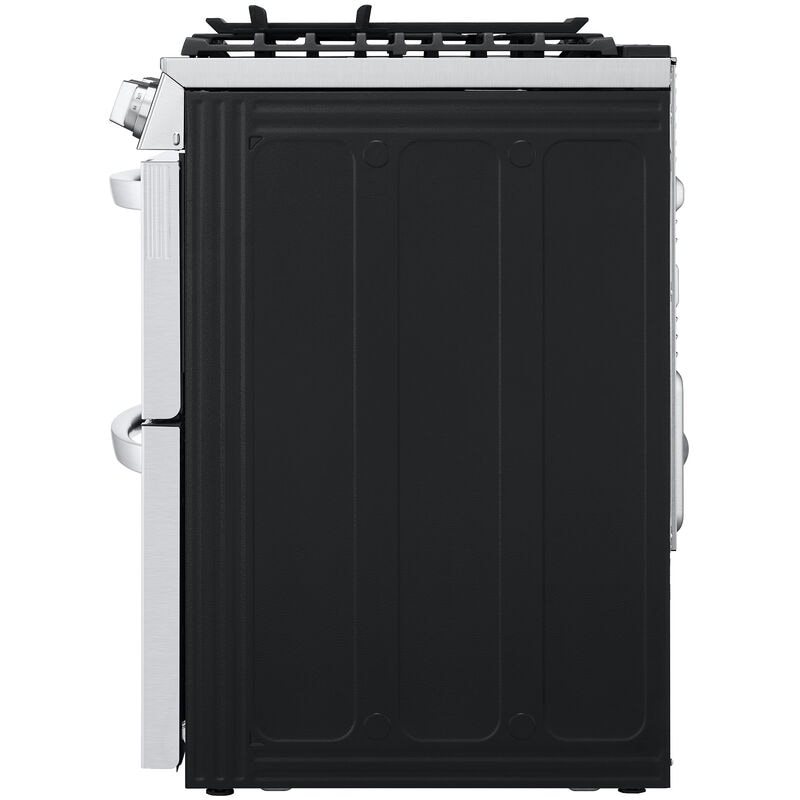 LG 30 in. 6.9 cu. ft. Smart Air Fry True European Convection Double Oven Slide-In Gas Range with 5 Sealed Burners & Griddle - PrintProof Stainless Steel, PrintProof Stainless Steel, hires