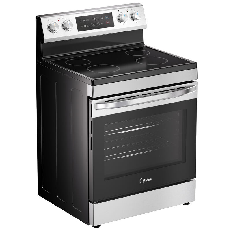 Midea 30 in. 6.3 cu. ft. Electric Range with Radiant Burners - Stainless Steel, Stainless Steel, hires