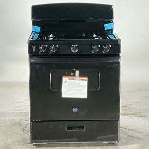 GE 30" Freestanding Gas Range with 4 Sealed Burners, 4.8 Cu. Ft. Single Oven & Broiler Drawer - Black (Open Box Excellent Condition), , hires