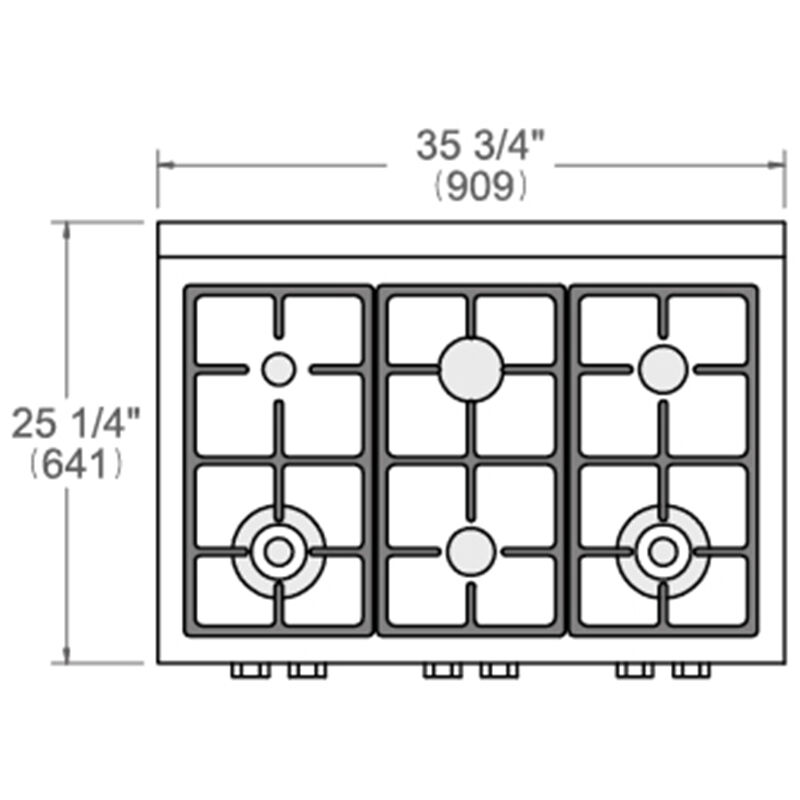 Bertazzoni Professional Series 36 in. 6-Burner Natural Gas Rangetop with Simmer Burner & Power Burner - Stainless Steel, , hires
