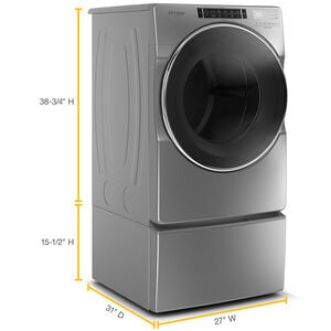 Whirlpool 27 in. 7.4 cu. ft. Stackable Electric Dryer with Sensor Dry & Steam Cycle - Chrome Shadow, , hires