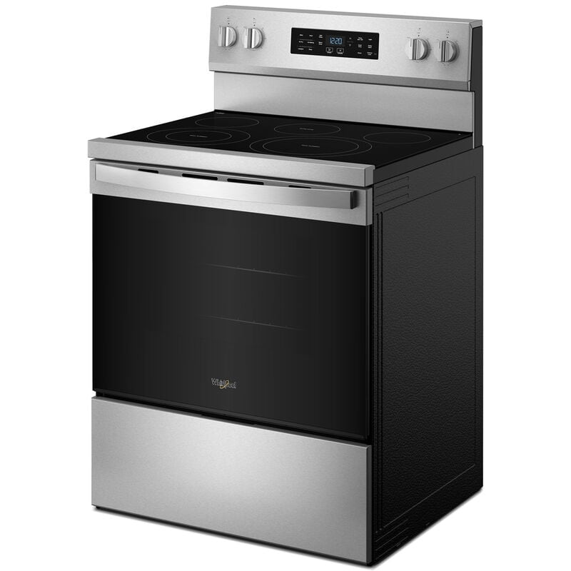 Whirlpool 30 in. 5.3 cu. ft. Air-Fry Standard Convection Electric Range with Radiant Burners - Fingerprint Resistant Stainless Steel, , hires