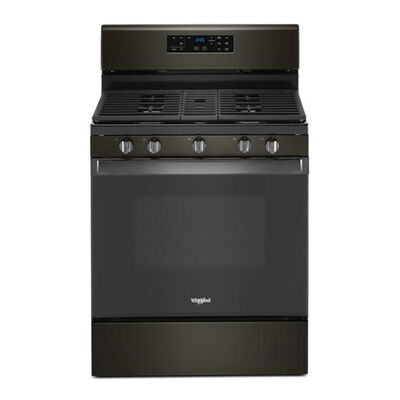 Whirlpool 30 in. 5.0 cu. ft. Oven Freestanding Gas Range with 5 Sealed Burners - Black with Stainless Steel | WFG525S0JV