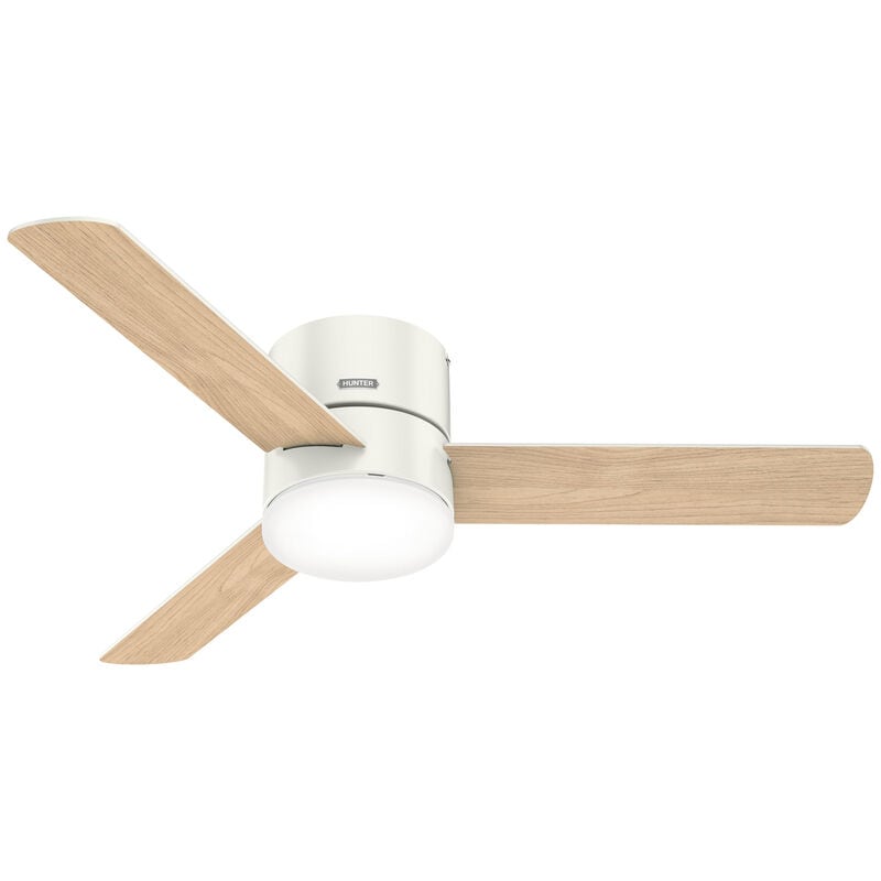 Hunter 52" Minimus Low Profile Ceiling Fan with LED Light Kit and Handheld Remote - Fresh White, White, hires
