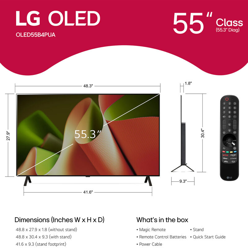 LG - 55" Class B4 Series OLED 4K UHD Smart webOS TV, , hires