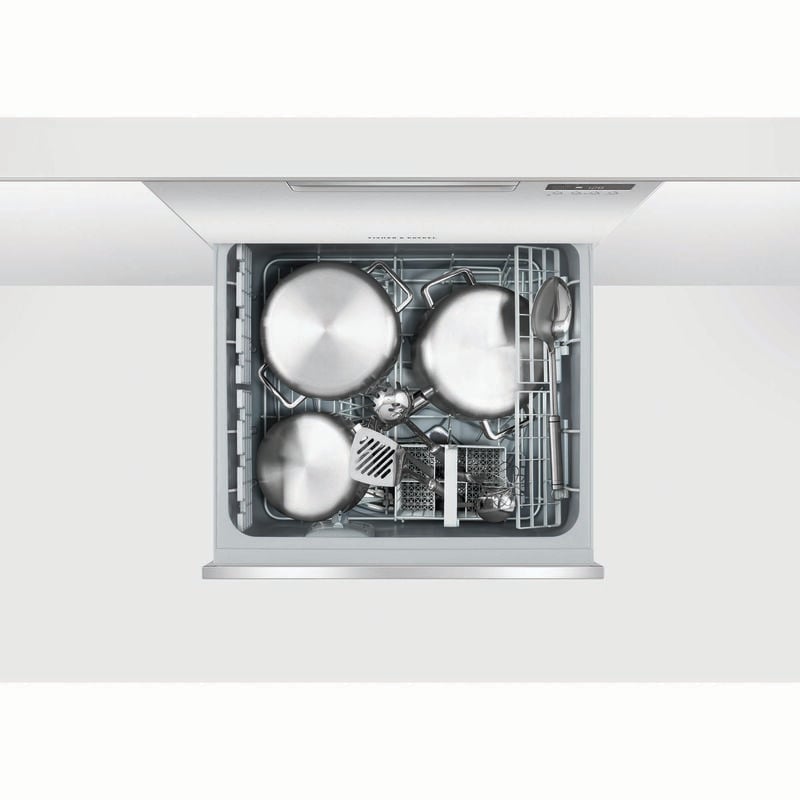 Fisher & Paykel Series 7 24 in. Smart Double Drawer with Front Control, 42 dBa Sound Level & Pocket - Stainless Steel, , hires