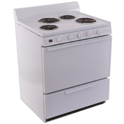 Premier 30 in. 3.9 cu. ft. Oven Freestanding Electric Range with 4 Coil Burners - White | EDK100OP