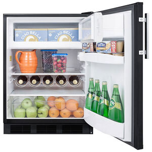 Summit 24 in. 5.1 cu. ft. Undercounter Refrigerator with Freezer Compartment - Black, , hires