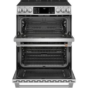 Cafe 30 in. 6.7 cu. ft. Smart Air Fry True European Convection Double Oven Slide-In Electric Range with Smoothtop Burners - Stainless Steel, Stainless Steel, hires