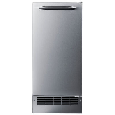 Summit 15 in. Ice Maker with 22 Lbs. Ice Storage Capacity - Stainless Steel | BIM26H34