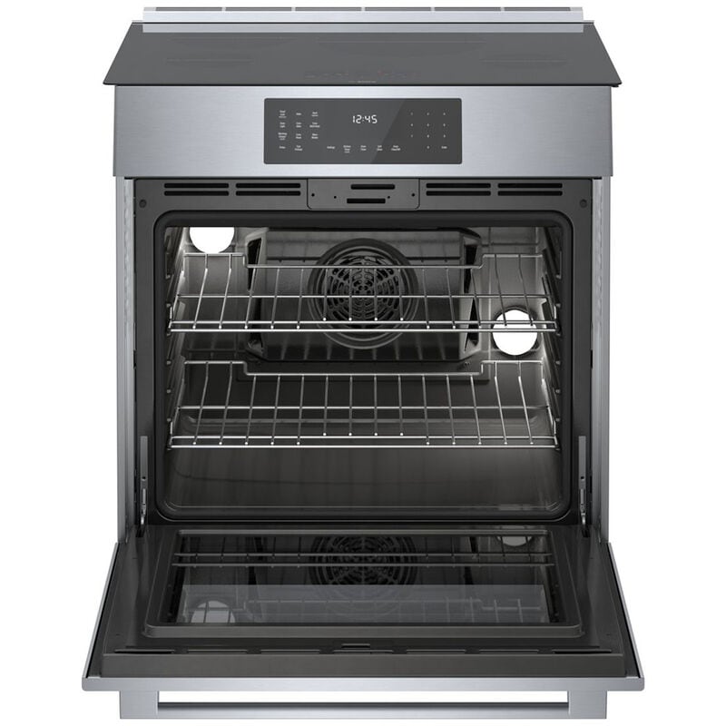 Bosch 800 Series 30 in. 4.6 cu. ft. True European Convection Slide-In Electric Range with 4 Induction Burners - Stainless Steel, , hires
