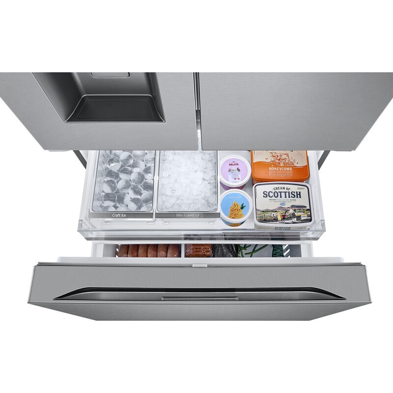 LG 36 in. 25.5 cu. ft. Smart Counter Depth French Door Refrigerator with External Ice & Water Dispenser, 4 types of Ice and Pocket Doors - PrintProof Stainless Steel, PrintProof Stainless Steel, hires