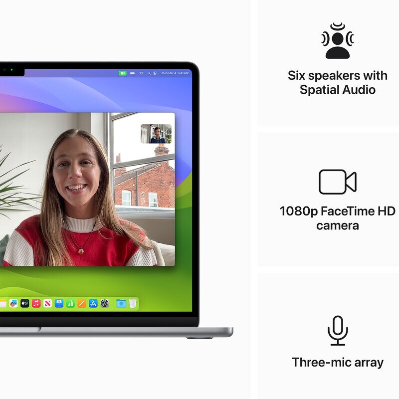 Apple MacBook Air (2024) 15.3 in. Notebook with Apple Intelligence, Apple M3 8-Core CPU, 10-Core GPU, 16 GB RAM, 256 GB SSD, up to 18 Hrs. of Battery Life & Mac OS - Space Gray, , hires