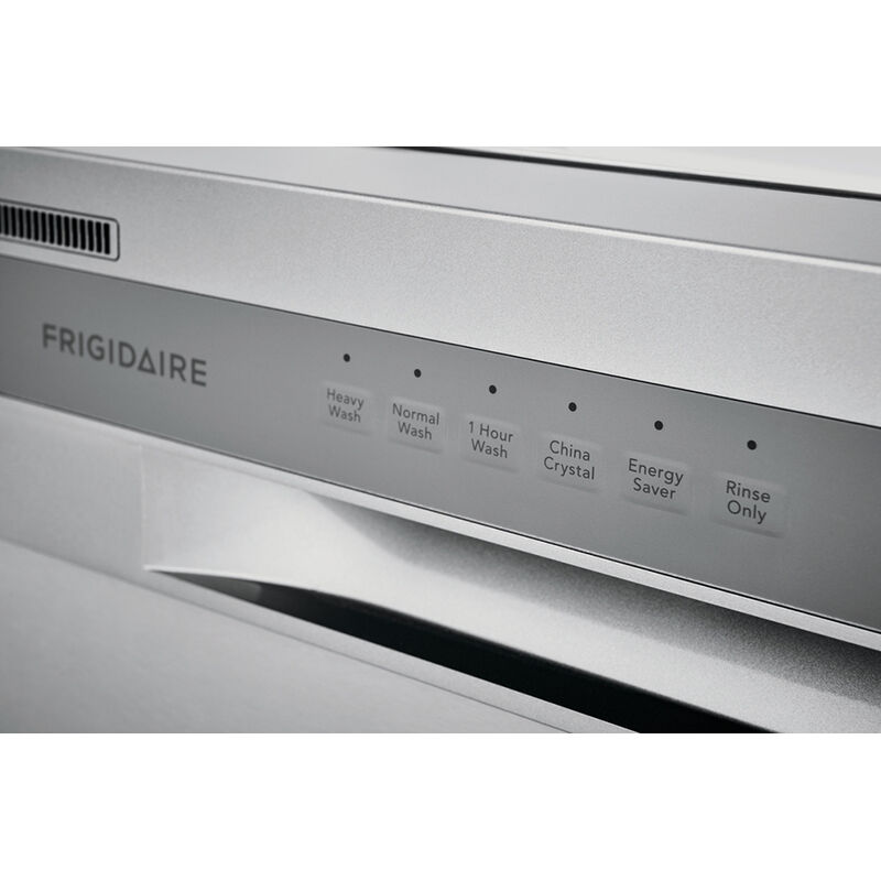 Frigidaire 24 in. Front Control Dishwasher with 52 dBa Sound Level & Pocket - Stainless Steel, Stainless Steel, hires