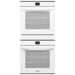 Whirlpool 24 in. 5.8 cu. ft. Electric Smart Double Wall Oven with True European Convection - White, White, hires