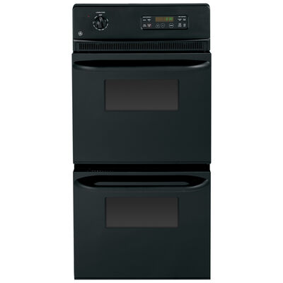 GE 24 in. 5.4 cu. ft. Electric Double Wall Oven With Manual Clean - Black | JRP28BJBB