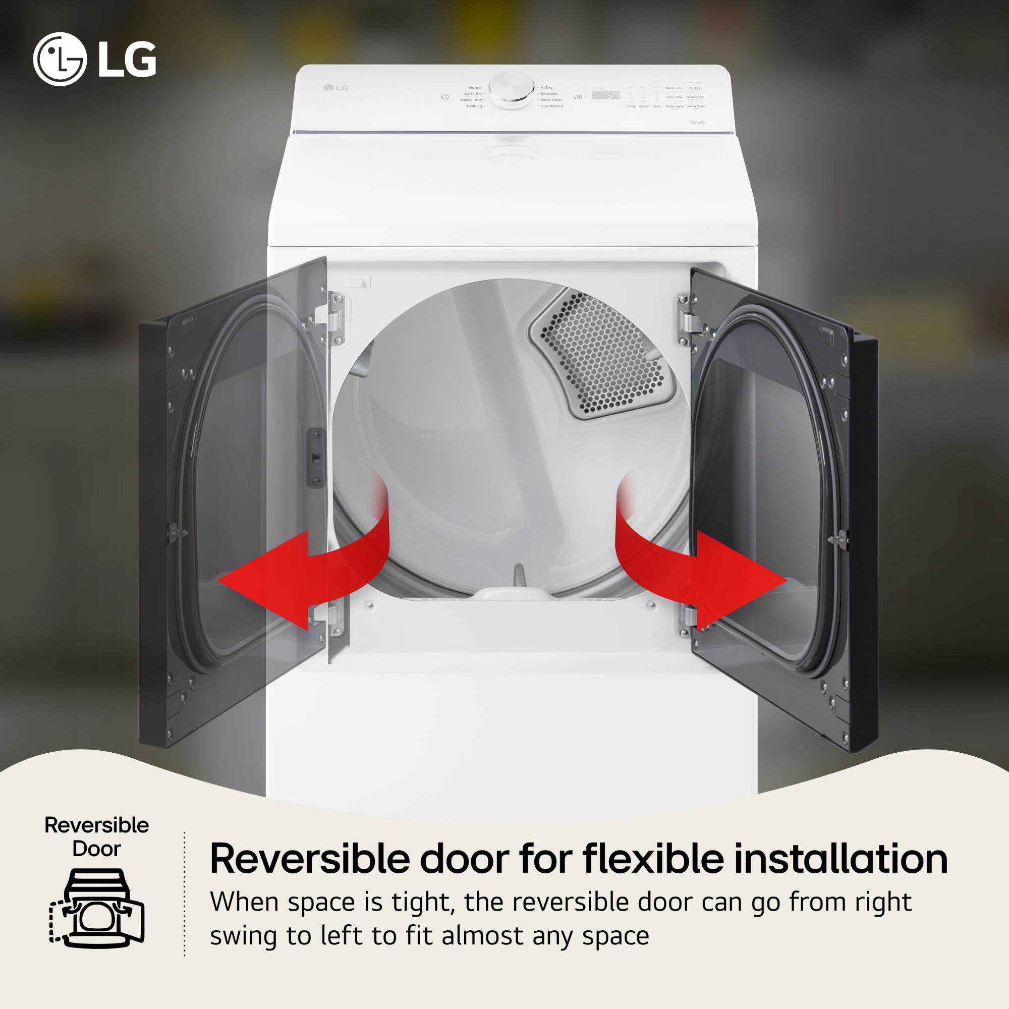 LG 27 in. 7.3 cu. ft. Smart Gas Dryer with AI Sensor Dry - Alphine