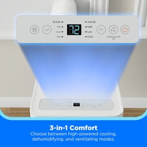 Midea 8,500 BTU (5,000 BTU DOE) 115V Portable Air Conditioner with 2 Fan Speeds, Sleep Mode & Remote Control - White, , hires