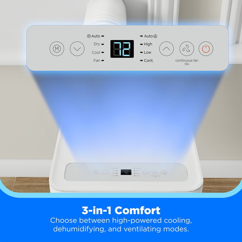 Midea 8,500 BTU (5,000 BTU DOE) 115V Portable Air Conditioner with 2 Fan Speeds, Sleep Mode & Remote Control - White, , hires