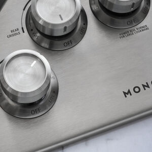 Monogram 36 in. 5-Burner Natural Gas Cooktop with Griddle, Simmer Burner & Power Burner - Stainless Steel, , hires