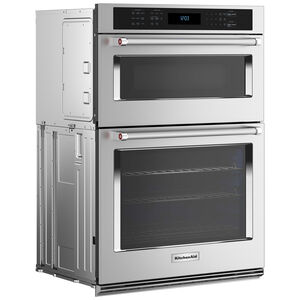 KitchenAid 30 in. 6.4 cu. ft. Electric Oven/Microwave Combo Wall Oven with True European Convection & Self Clean - Stainless Steel, Stainless Steel, hires